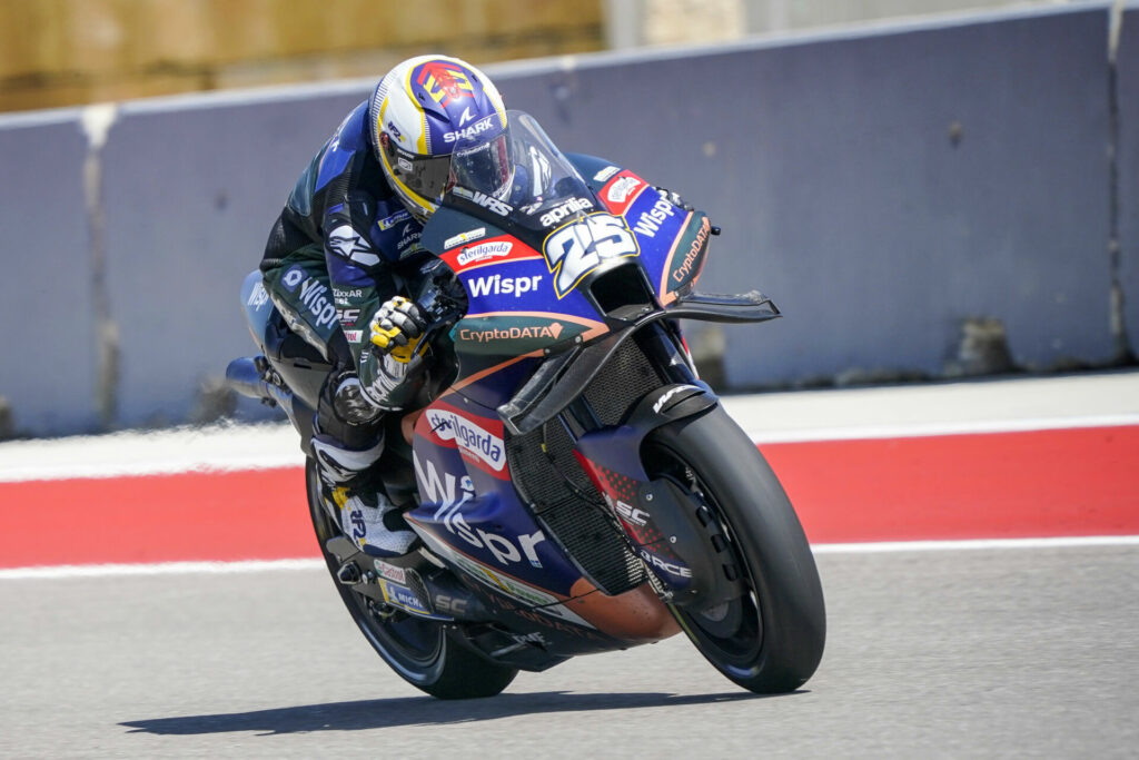 Raul Fernandez (25) at speed at COTA. Photo courtesy RNF MotoGP Team.