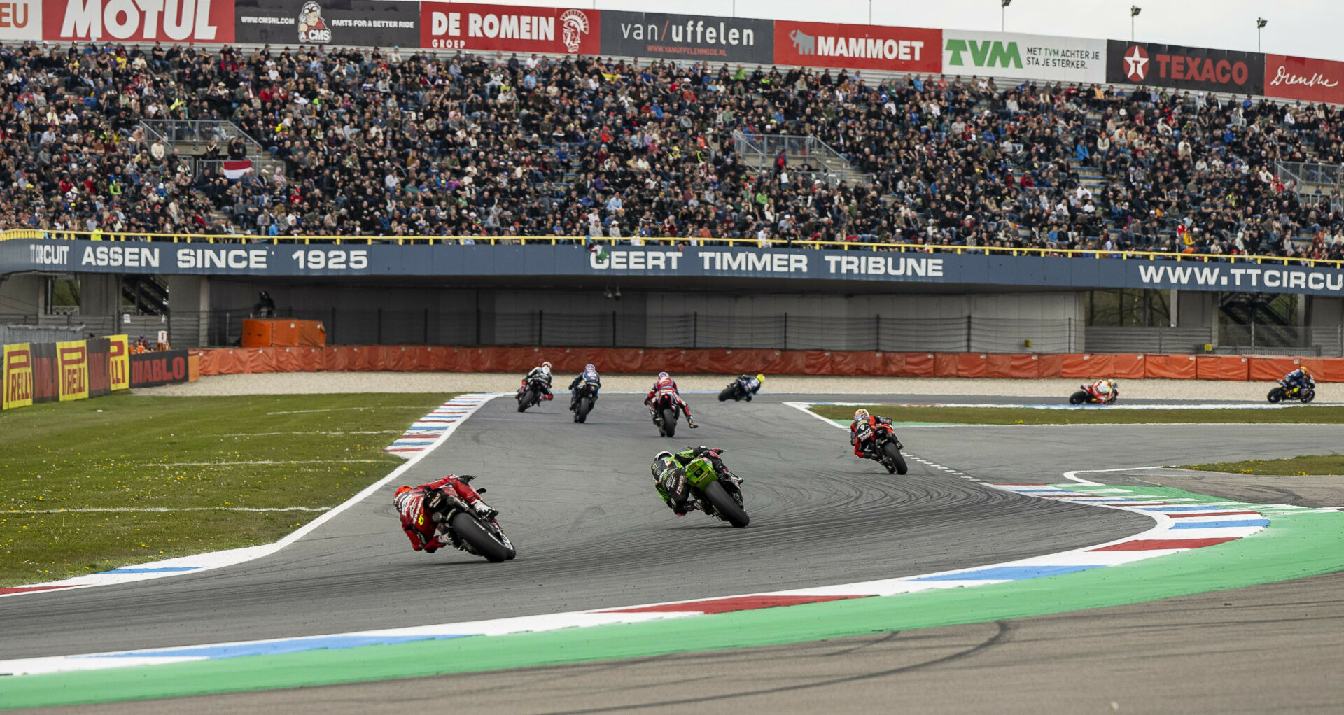 World Superbike racing action from Sunday at TT Circuit Assen. Photo courtesy Kawasaki.