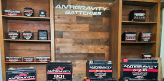 A display of some Antigravity Batteries products. Photo courtesy Antigravity Batteries.