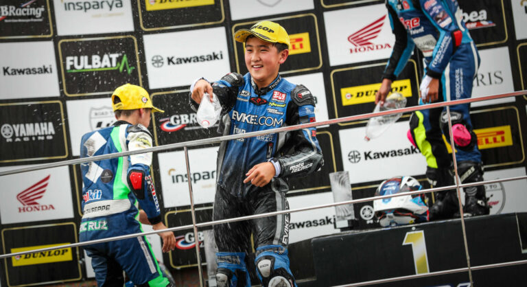 American Matsudaira On The Moto4 Podium At Valencia