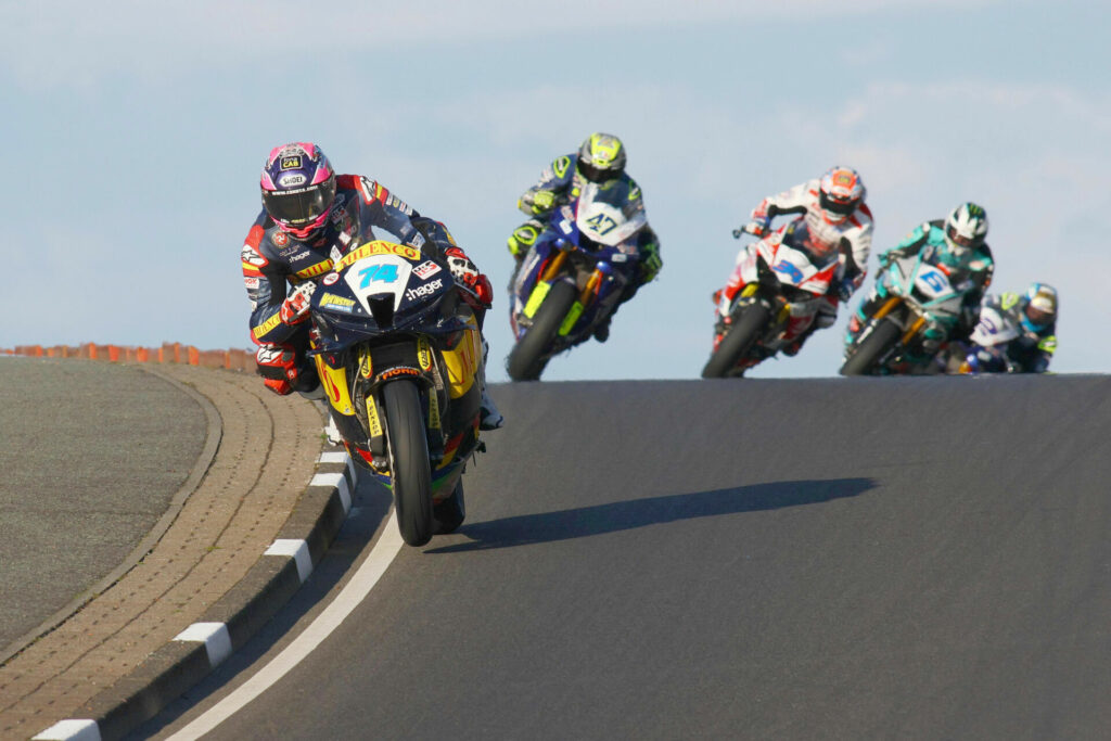 Davey Todd (74) won Thursday's Supersport race on a Honda CBR600RR. Photo courtesy NW200 Press Office.