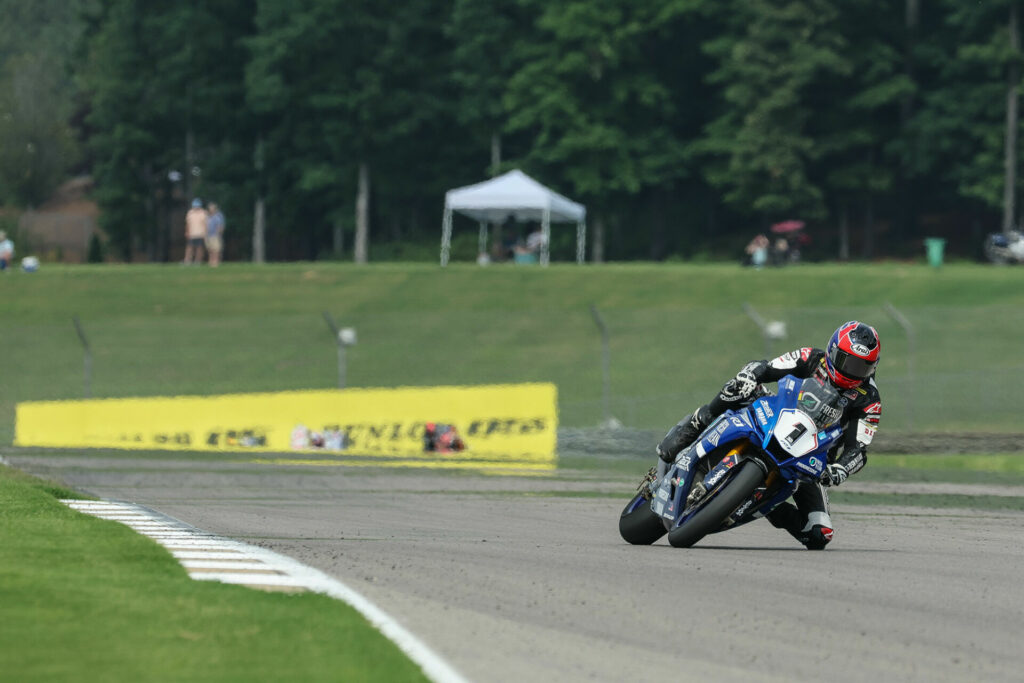 Two-time and defending MotoAmerica Superbike Champion Jake Gagne (1) won both races in Alabama. Photo by Brian J. Nelson, courtesy Yamaha.