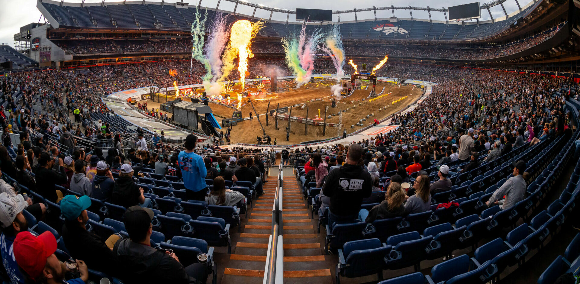 The 51,691 fans packed into Empower Field at Mile High witnessed one of the most dramatic Supercross championship reversals the sport has ever seen. Photo courtesy Feld Motor Sports, Inc.