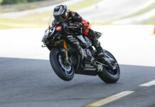 Cody Wyman (99) on the Army of Darkness (AOD) Yamaha YZF-R1 at Road Atlanta. Photo by AKHUGHES Sports Media, courtesy AOD.