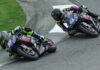 Rocco Landers (97) and Gus Rodio (96) on their Aprilia RS 660s at Barber Motorsports Park. Photo by Brian J. Nelson.