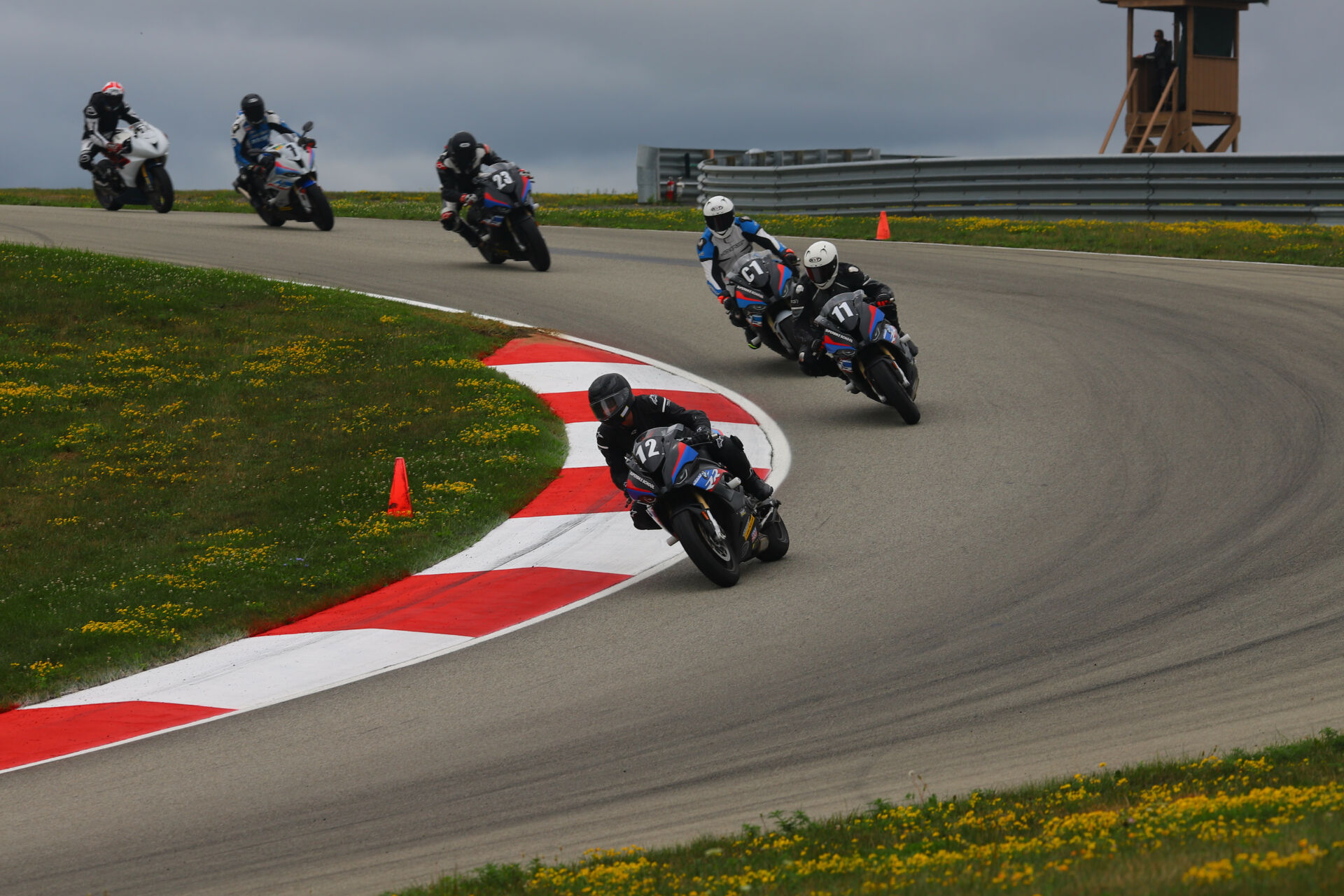 California Superbike School students in action at Pittsburgh International Race Complex. Photo by etechphoto.com, courtesy California Superbike School.