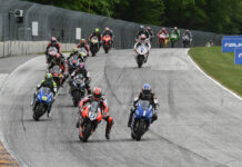 MotoAmerica: Road America Hosting Bevy Of Activities June 2-3 The start of MotoAmerica Superbike Race One at Road America in 2022 with Danilo Petrucci (9) and Jake Gagne (1) fighting for the lead into Turn Five. Photo by Brian J. Nelson.