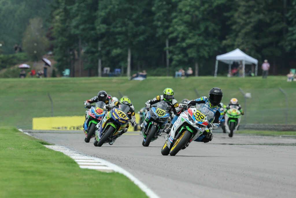 Avery Dreher (99) won Junior Cup Race One. Photo by Brian J. Nelson, courtesy MotoAmerica.