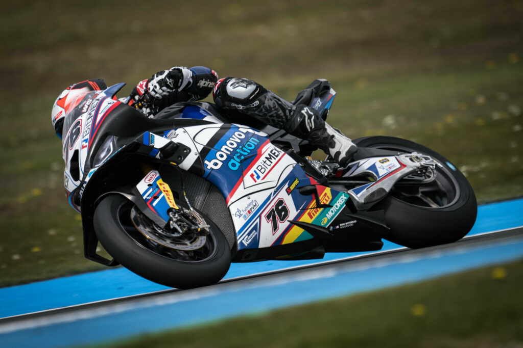 Loris Baz (76). Photo courtesy BMW Motorrad Motorsport.