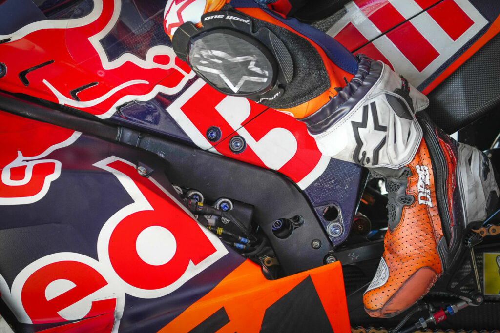 Dani Pedrosa tested a new frame for KTM. Photo courtesy Dorna.