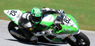 David MacKay (82) will hope to avenge his narrow title loss from 2022, entering 2023 as the favorite aboard his Snow City Cycle Kawasaki. Photo by Rob O’Brien, courtesy CSBK.