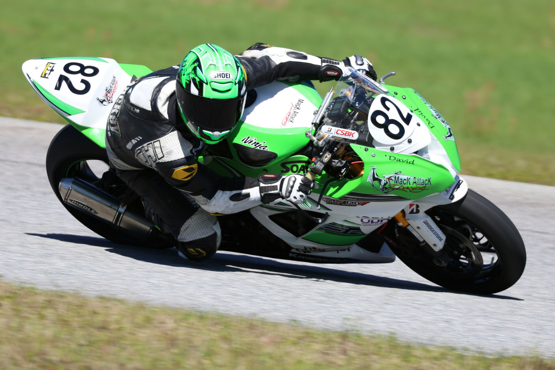 David MacKay (82) will hope to avenge his narrow title loss from 2022, entering 2023 as the favorite aboard his Snow City Cycle Kawasaki. Photo by Rob O’Brien, courtesy CSBK.