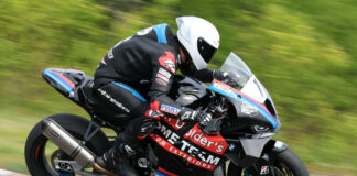 Defending CSBK Superbike Champion Ben Young (1) topped the opening round of qualifying at Shannonville Motorsport Park. Photo by Rob O'Brien, courtesy CSBK.