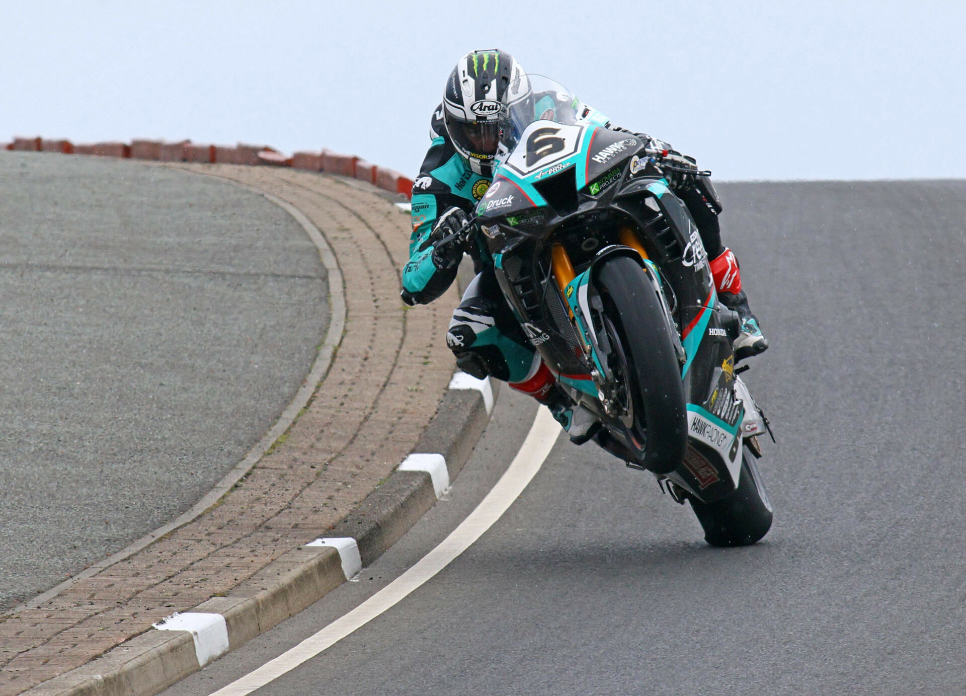 Michael Dunlop (6) in action on his Hawk Racing Honda CBR1000RR-R Fireblade SP Tuesday at the NorthWest 200. Photo by Pacemaker Press International, courtesy NW200 Press Office.