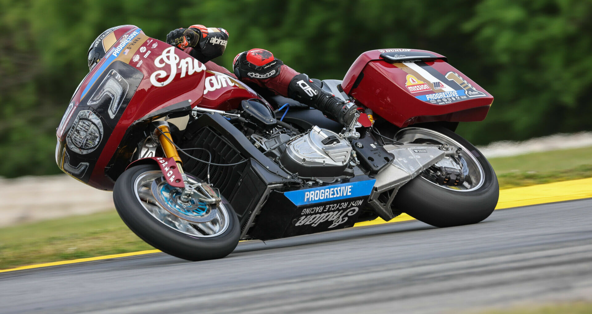 Indian Motorcycle is again an official partner of the 2023 Mission King Of The Baggers series with Tyler O'Hara (1) attempting to defend his 2022 championship on his Indian Challenger. Photo by Brian J. Nelson.