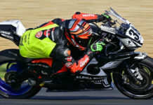 Steven Roth (38) on the Alpha Omega Yamaha YZF-R6 at Road Atlanta. Photo courtesy N2 Racing.