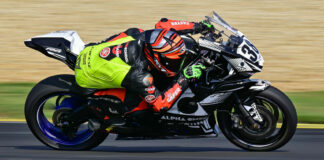 Steven Roth (38) on the Alpha Omega Yamaha YZF-R6 at Road Atlanta. Photo courtesy N2 Racing.
