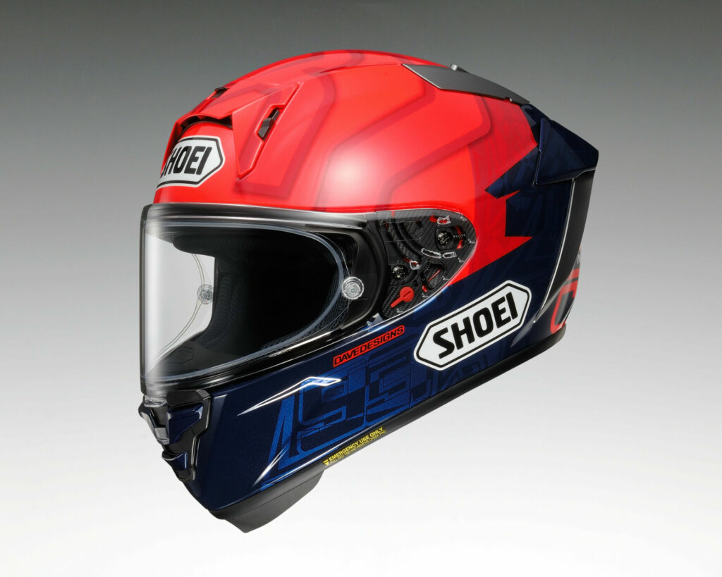 Shoei's new X-Fifteen helmet is available in two different Marc Marquez Replicas. Photo courtesy Shoei.