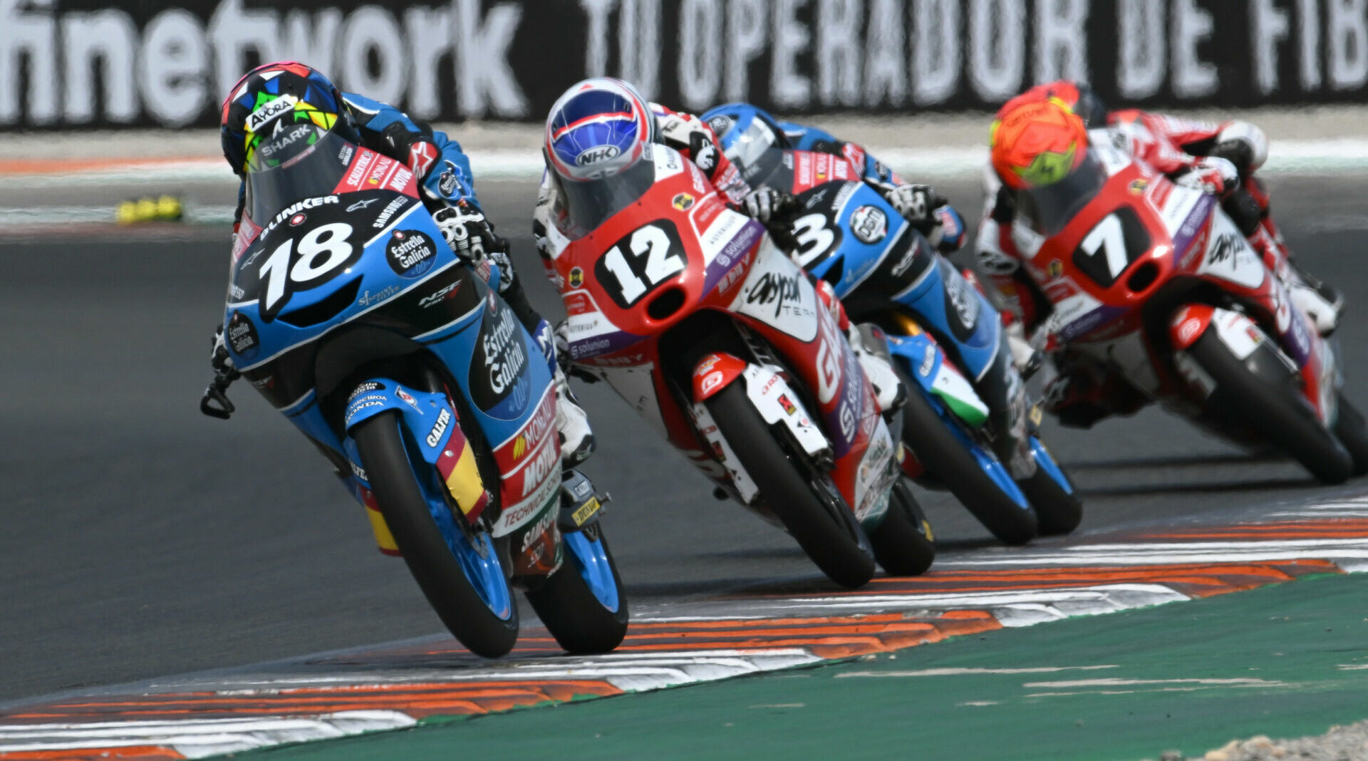 Angel Piqueras (18) won both FIM JuniorGP races earlier his season at Valencia. Photo courtesy Dorna.