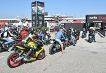 Aprilia enthusiasts arrive at Misano World Circuit for the Aprilia All Stars events. Photo courtesy Aprilia.