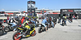 Aprilia enthusiasts arrive at Misano World Circuit for the Aprilia All Stars events. Photo courtesy Aprilia.