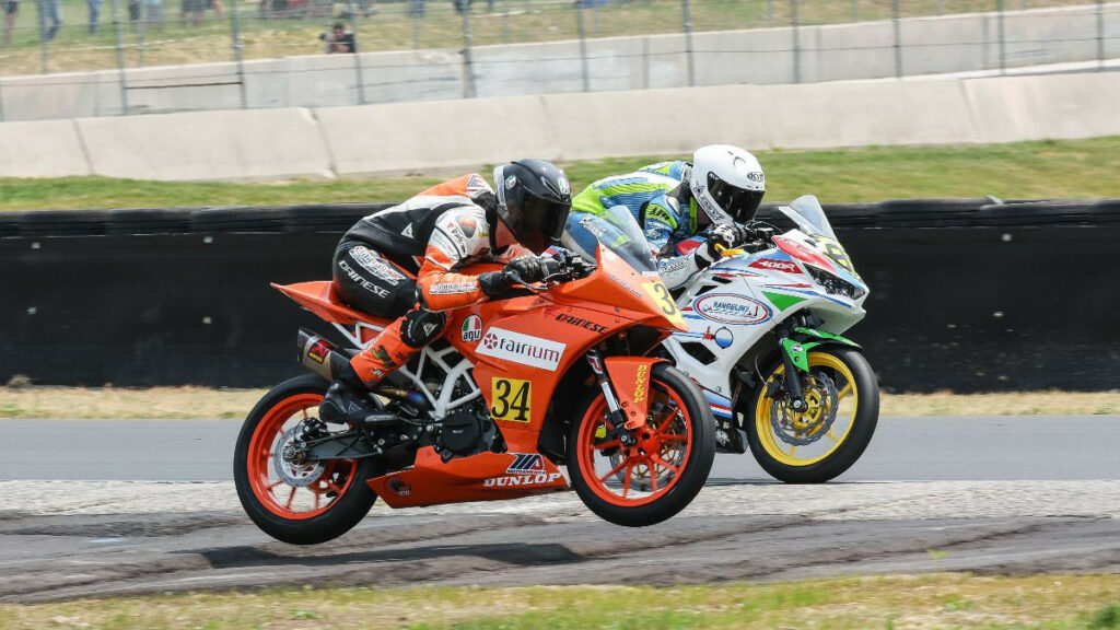 Rossi Moor (34) won his first career MotoAmerica Junior Cup race on Sunday. Photo by Brian J. Nelson, courtesy MotoAmerica.