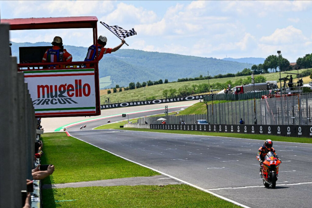 Pedro Acosta (37) left the Moto2 field far behind at Mugello. Photo courtesy Dorna.