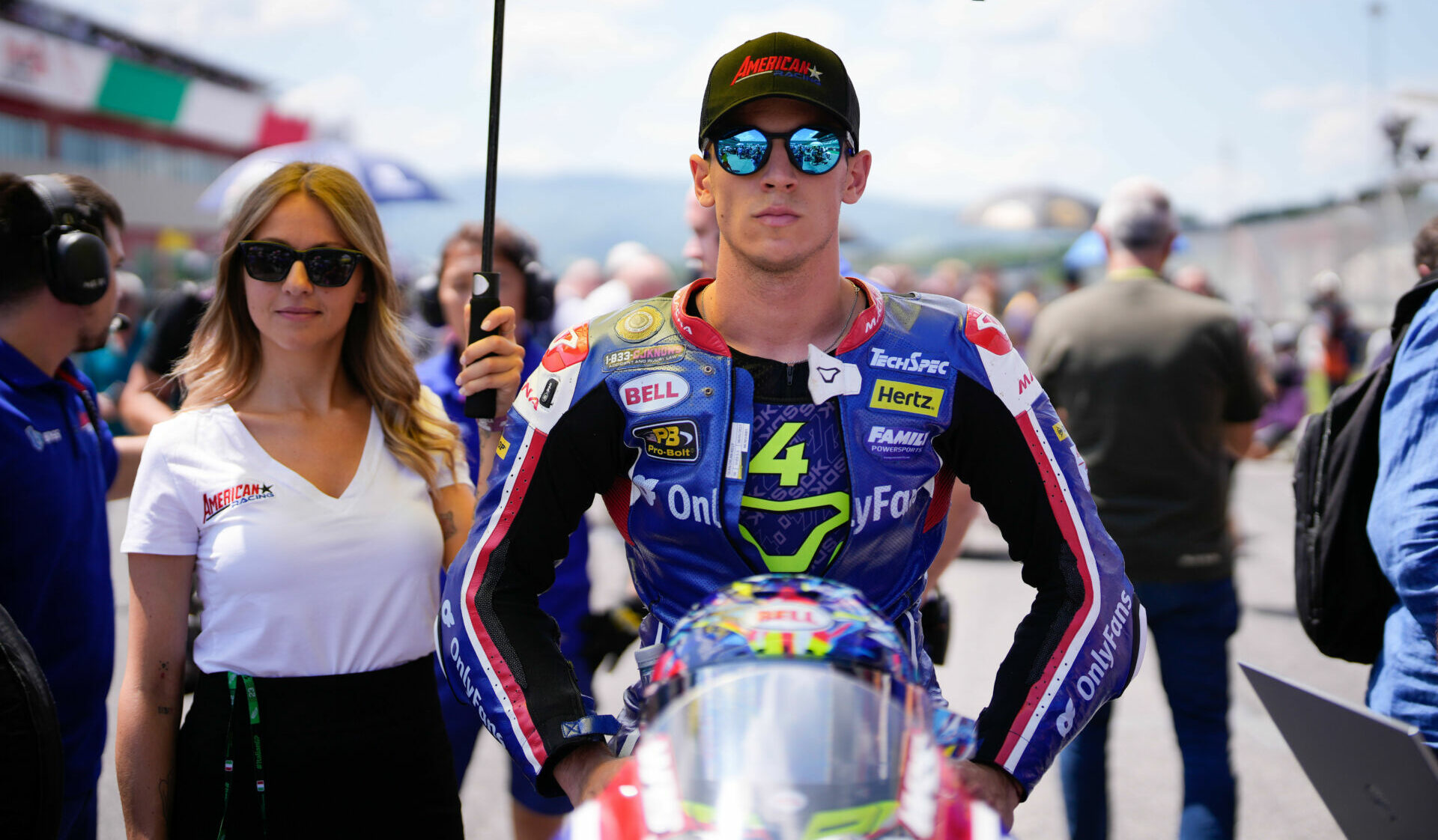 Sean Dylan Kelly (SDK) on the Moto2 grid at Mugello. Photo courtesy American Racing Team.