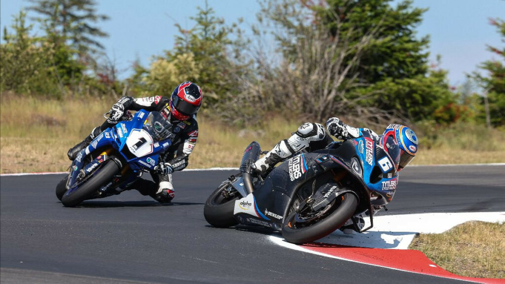 Cameron Beaubier (6) topped Jake Gagne (1) in Race Two. Photo by Brian J. Nelson.
