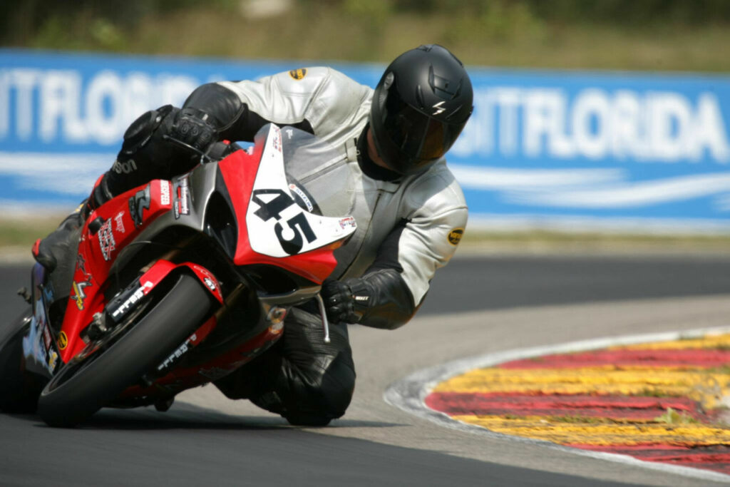 Steve Broadstreet (45), as seen in 2012 when he won the WERA Sportsman Heavyweight Senior Superbike Novice Championship in the Northeast/Mid-Atlantic region. Photo courtesy Broadstreet family.