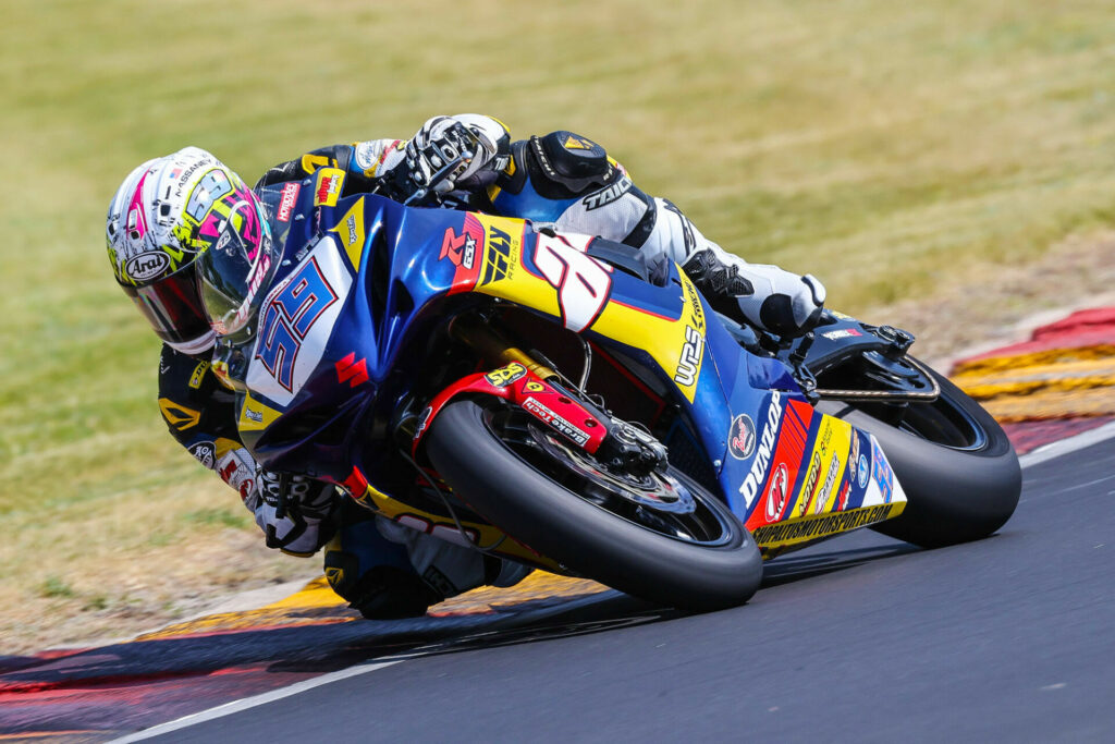 Jaret Nassaney (59) on the Altus Motorsports Suzuki GSX-R1000R. Photo by Brian J. Nelson, courtesy Altus Motorsports.