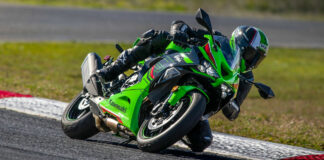 The 2024 Kawasaki Ninja ZX-6R comes with new aerodynamic styling and updates to the engine, brakes, and more. Photo courtesy Kawasaki Motors Corp., U.S.A.