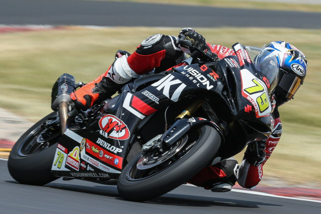 With a fifth in Race 1, Teagg Hobbs (79) has his best finish of the season so far. Photo courtesy Suzuki Motor USA, Inc.