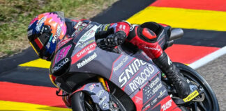 Matteo Bertelle (18), as seen during FP1 at Sachsenring. Photo courtesy Rivacold Snipers Team.