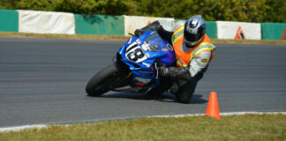 Steve Broadstreet serving as an instructor on his ex-Chris Ulrich Suzuki GSX-R1000 in 2015. Photo courtesy Broadstreet family.