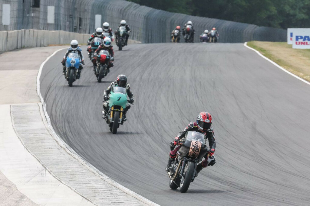 Mikayla Moore (78) won the Royal Enfield Build. Train. Race. race for the second straight day. Photo by Brian J. Nelson, courtesy MotoAmerica.