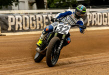 Dallas Daniels (32), the current AFT SuperTwins Championship point leader. Photo by Tim Lester, courtesy AFT.