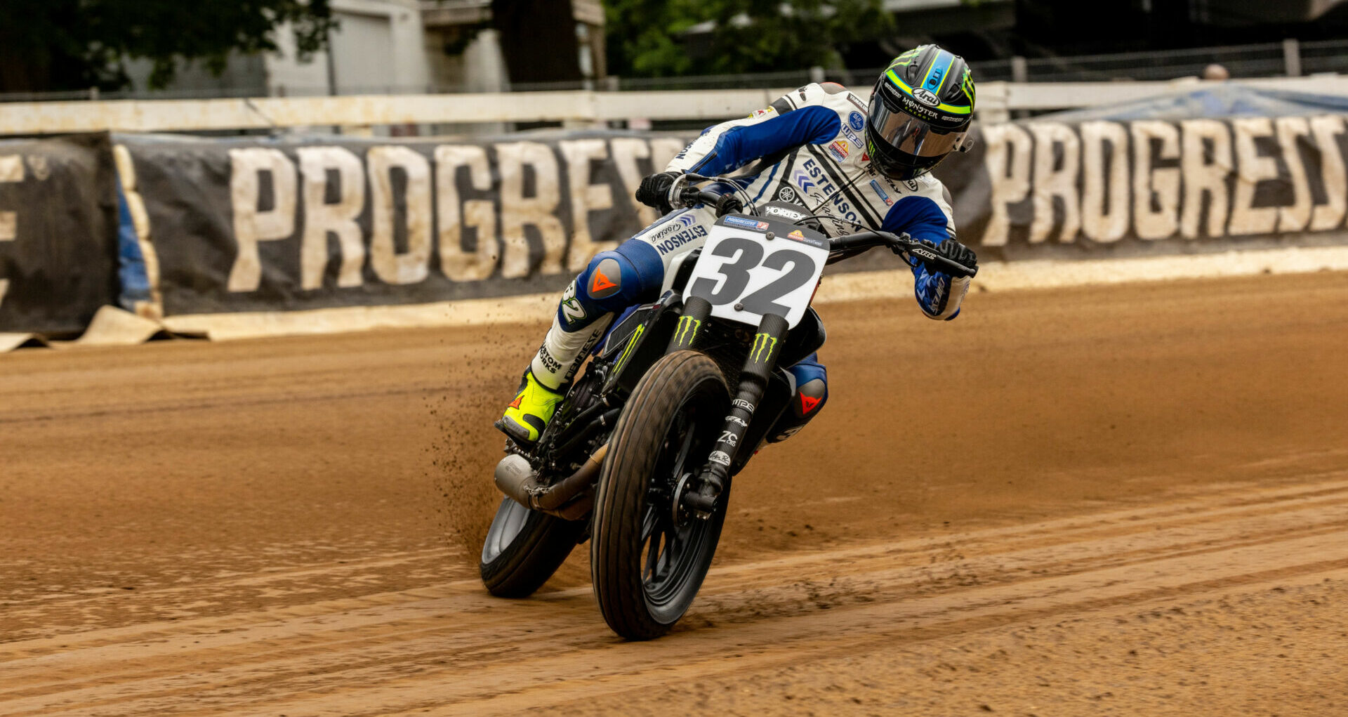 Dallas Daniels (32), the current AFT SuperTwins Championship point leader. Photo by Tim Lester, courtesy AFT.