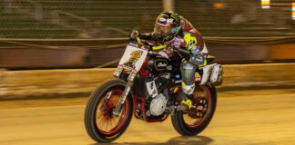 Jared Mees (1) at the DuQuoin Mile. Photo by Tim Lester, courtesy AFT.