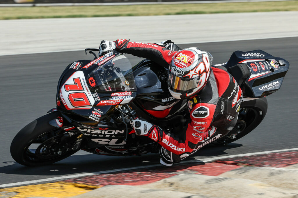 Tyler Scott (70) is looking to make some improvements in Race 2 after a challenging first race. Photo courtesy Suzuki Motor USA, Inc.