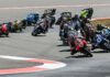 Josh Herrin (2) leads Jake Gagne (1), Cameron Petersen (45), Cameron Beaubier (hidden) and the rest of the Medallia Superbike pack at Ridge Motorsports Park on Saturday. Photo by Brian J. Nelson.
