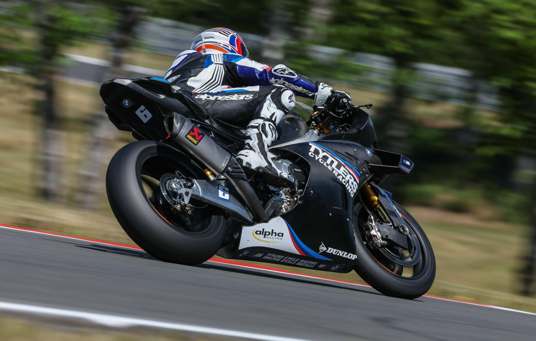 Cameron Beaubier (6) at speed on his new BMW M 1000 RR Superbike at Ridge Motorsports Park. Photo by Brian J. Nelson.