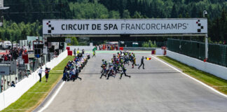 The Le Mans-style start of the 24H SPA EWC Motos. Photo courtesy Yamaha.