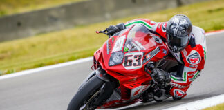 Andi DiBrino (63) and his new MV Agusta F3 RR testing at Ridge Motorsports Park. Photo by Stevenson Foto, courtesy Andy DiBrino Racing.