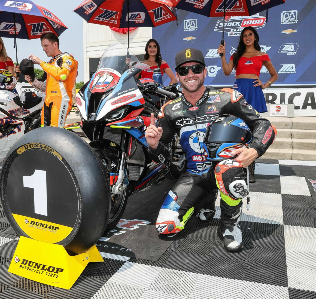 Travis Wyman, after winning Stock 1000 Race Two at Road America. Photo by Brian J. Nelson.