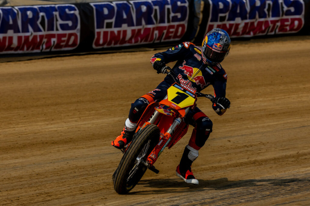 Kody Kopp (1) finished fourth in the AFT Singles race at the DuQuoin Mile. Photo courtesy Red Bull KTM.