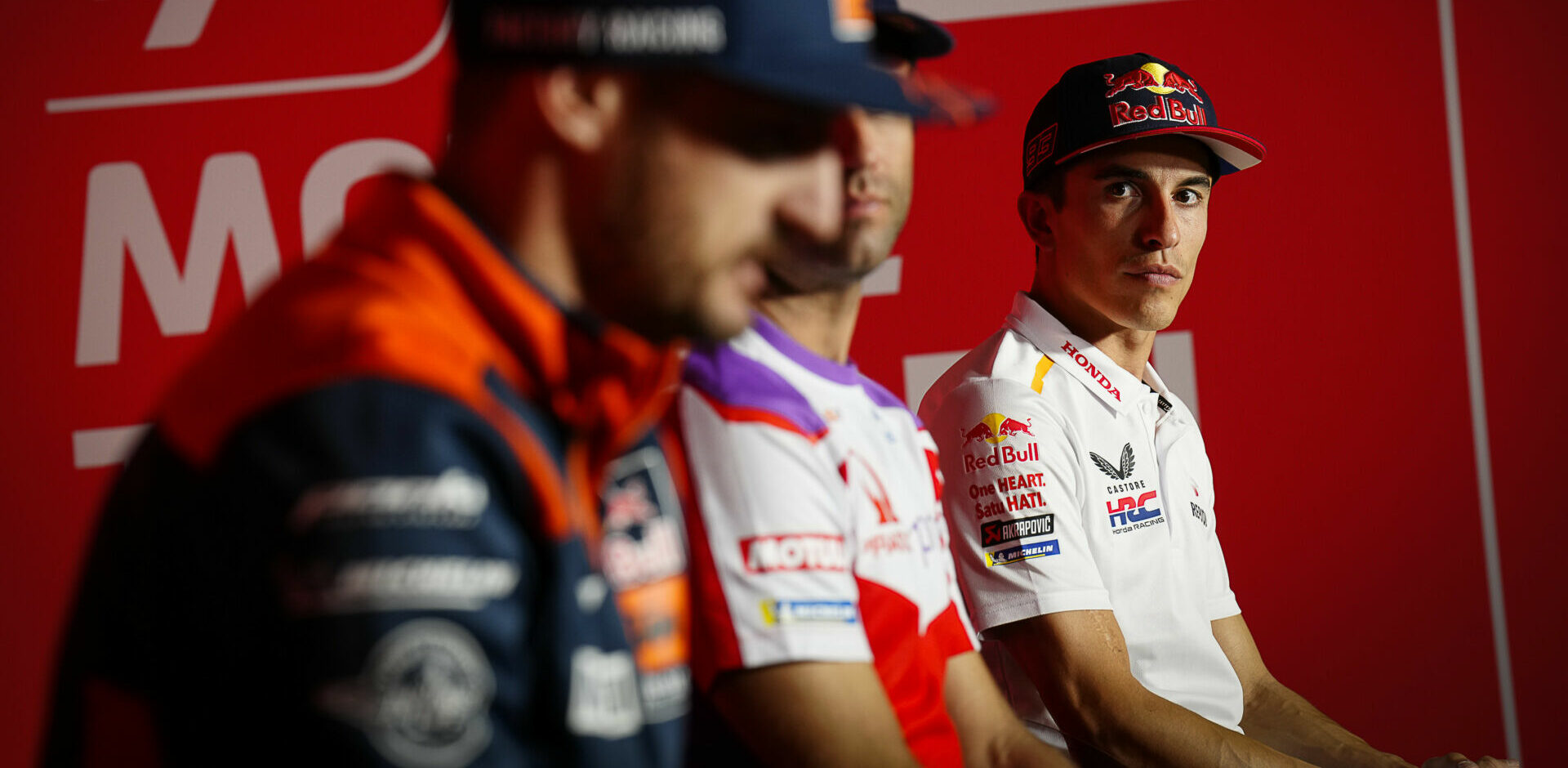 Marc Marquez (right) at the pre-event press conference at Assen. Photo courtesy Dorna.