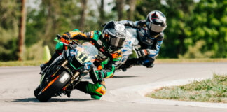 MotoAmerica Mini Cup racer Reese Frankenfield (11) in action Friday at Road America. Photo courtesy MotoAmerica.
