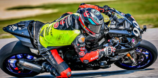 Cody Wyman (99) on the Army of Darkness Yamaha YZF-R1. Photo by Apex Pro Photography, courtesy N2 Racing.