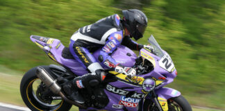 Alex Dumas (23) heads into CSBK round two this weekend leading the Superbike championship by 23 points. Photo by Rob O'Brien, courtesy CSBK.